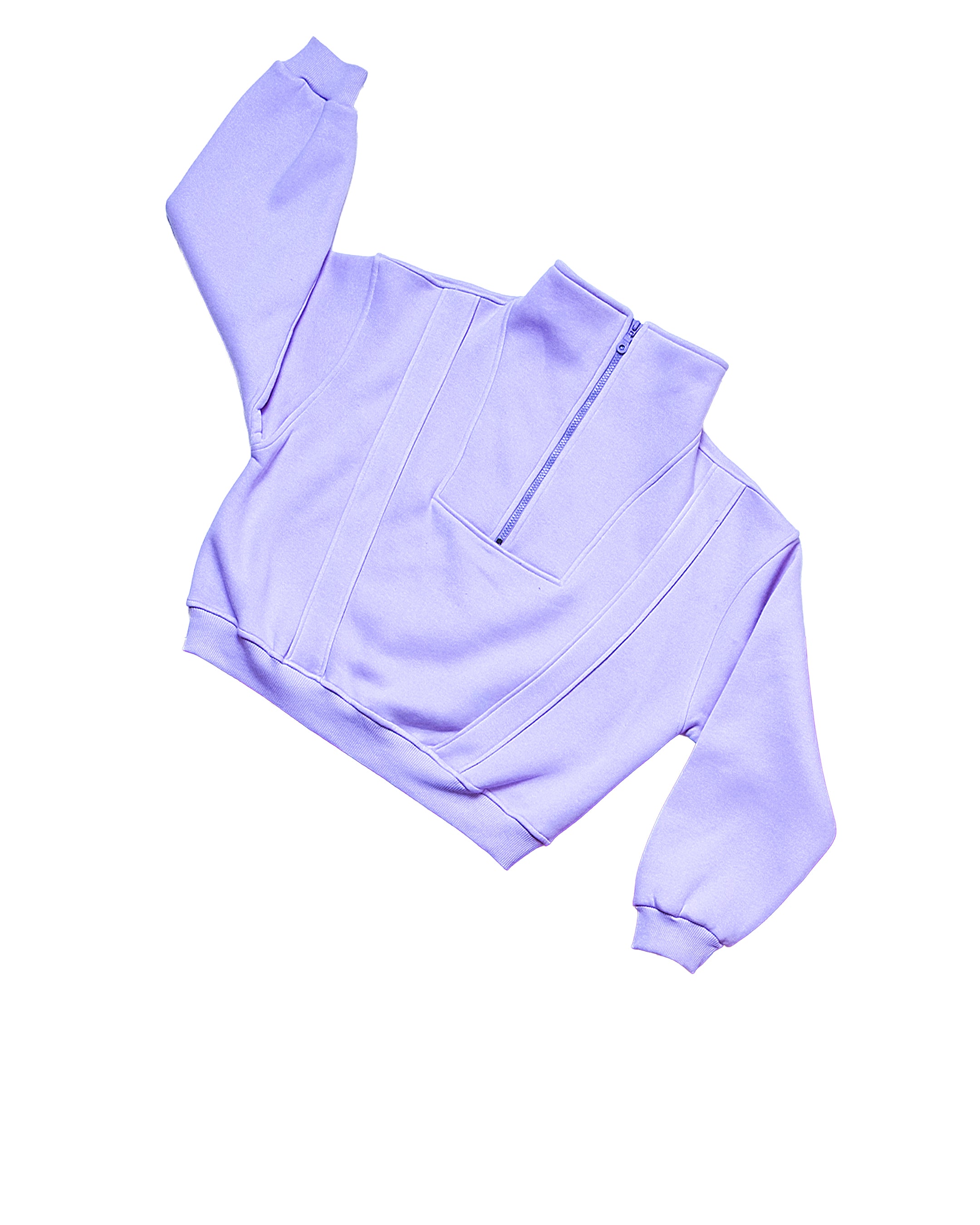 Lilac Cropped Quarter Zipper