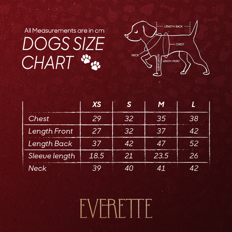 Size chart for Lilac Cozy Paw Hoodie
